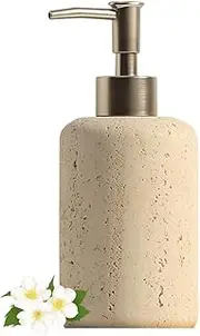 Countertop Soap Dispensers Liquid Stone Hand Soap Dispenser Refillable Bathroom Sandstone Soap Dispenser Pump Shampoo Bottles for Bathroom Liquid Hand soap Dispenser