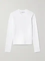 [TIBI] TIBI - Perfect Cotton-jersey Top - White - xx small xx small White