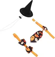 Ipetboom Halloween Dog Costume Set Witch Hat Bow Tie Collar Large Dog Attire Pet Accessories