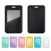 1 Pcs Sliding ID Badge Holder with Clear Window Black ID Card Protector Pouch...