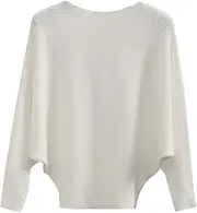 [Gothden] Women's Off Shoulder Sweater Knit Jumper Long Sleeve Pullover Baggy Solid Sweater
