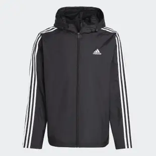 【adidas 愛迪達】外套 男款 運動外套 風衣外套 亞規 ESSENTIALS 黑 IB0381(S2418)