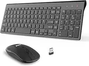 LeadsaiL Wireless Keyboard and Mouse Set, Wireless USB Mouse and Compact Computer Keyboards Combo, QWERTY UK Layout for HP/Lenovo Laptop and Mac