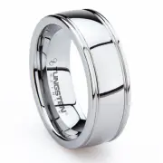 Tungsten Men's Wedding Band Ring Monza Comfort Fit Size 11.5