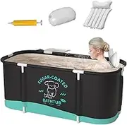 shpuuyy Foldable Bath Tub - Cold Plunge Tub | 45.3x23.6x19.7 Inch Foldable Bathtub Hot Bathtub Ice Bath Tub Separate Family Bathroom Soaking Hot SPA Bathtub for Shower Stall