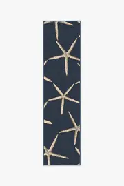 75' x 305' | Machine Washable Runner Rug | Kid & Pet Friendly | Indoor Rug | Starfish Navy Rug | Ruggable