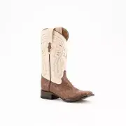 Men's Ferrini Colt Full Quill Ostrich Boots Handcrafted Kango Tabac