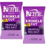 Kettle Brand Krinkle Cut TRUFFLE OIL & SEA SALT Potato Chips 8.5 Oz. (2 Bags)