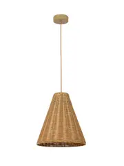 Kasa 1 Light Medium Pendant in Natural Rattan