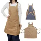 Kitchen Women Apron Chef Industrial Style Bib With 2 Pockets Waterproof Oil