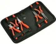 5 pc Precision Mini Pliers Set Linesman Bent Nipper Needle Nose Pliers w/ Pouch