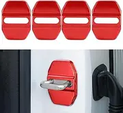 TOMALL 4pcs Car Door Lock Latches Cover Protector Compatible with Mercedes-Benz AMG (A S M C E CLS GL CLA GLE GLC) AMG GTA Accessories Stainless Steel Car Door Lock Sports Style Trim Decoration (Red)