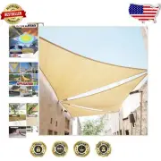 Beige Right Triangle Sun Shade Sail - 95% UV Protection, 190 GSM Durability