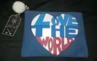 Twig & Arrow "Love The World" Zip Pouch Cosmetic Makeup Bag New w/Tags