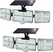2 Pack Solar Lights Outdoor Waterproof, 122 LED Solar Security Motion Sensor Light with 3 Lights Mode, Wireless Outdoor Security Light, 270° Wide Angle Flood Light for Garden Patio Pathway Garage