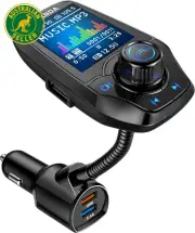 Bluetooth FM Transmitter In-Car Wireless Radio Adapter Kit W 1.8" Color Display