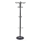 YIYIBYUS Coat Hat Rack Black Metal Tube Frame Marble Base Freestanding 16-Hooks