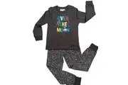 Boys Sizes 8-14 Charcoal Over The Moon Long Set PJS Pyjamas (3114) [Size: 8]