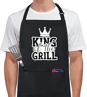 [Xornis] 100% Cotton Funny Apron with 2 Pockets Kitchen Cooking Grill BBQ Aprons