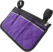 Side Storage Bag Wheelchair Pet Stroller Handle Pouch Handbag Pushchair Diaper Bag Stroller Clips Pocket Armrest Walker Accessories Wheel Chair Bag Purple Non-woven Fabric