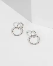 Silver Petite Twist Loops Earrings