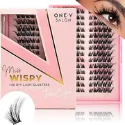 One V Salon 3D Cluster Lashes 140 Pcs DIY Individual Luxe Eyelash Clusters Mixed Styles Fluffy Textured Soft Lashes that Look Like Natural Eyelash Extensions - Easy Application 10mm to 18 mm Fox Eye