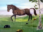 Art Horse Farm Landscape Ceramic Mural Backsplash Bath Tile #2210