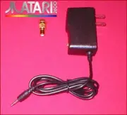 9V AC Adapter & GOLD RF TV Connection Adapter for Atari 2600 Heavy Sixer System