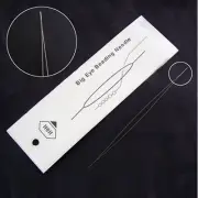 10x Stainless Steel Collapsible Big Eye Beading Needles Finding Tool 4.5x0.03cm