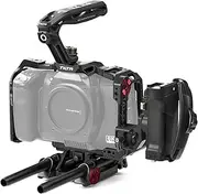TILTA Camera Cage Compatible with BMCC 6K with Xeno Top Handle, SSD Drive Holder, 15mm LWS Baseplate Type VI and Left Side Advanced Power Handle Advanced Kit TA-T64-A-B