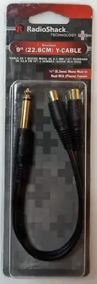9" Y-Cable 1/4" Mono Male-to-Dual RCA Female *Radioshack 4202545*