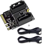 CY M.2 NGFF Key A+E PCI Express to SATA 3.0 6Gbps Dual Ports Adapter Converter Hard Drive Extension Card JMB582 2230