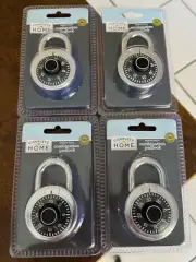 Combination Locker Lock Dial Padlock for Gym and School Lockers Silver Lot of 4