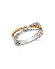 Bloomingdale's Fine Collection Diamond Crossover Ring in 14K White & Yellow Gold, 0.25 tcw