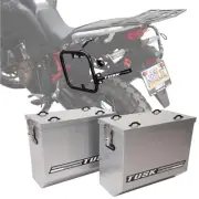 TUSK Aluminum Panniers w/Pannier Racks V2 Large Silver for Honda Africa Twin
