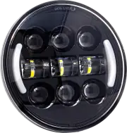 Letric Lighting LLC-DHL-5TS 5.75" Deluxe Hdlight W/ Turns Black W/ Switchback