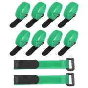 10Pcs Reusable Cable Ties 8"x0.98" Adjustable Reusable Hook & Straps Green