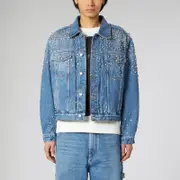 [1989 STUDIO] Denim Trucker Jacket Crystals blue S Light blue