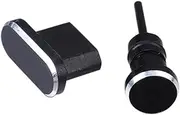 COMNESTBI 2pcs Dust Plug Earphone Jack Micro USB Port Compatible with Edge Honor Stylish Black Design Easy to Install Protects Against Dirt Grime