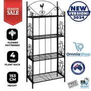 vidaXL Plant Stand Outdoor Indoor Metal Flower Pots Rack Corner Planter Shelf q