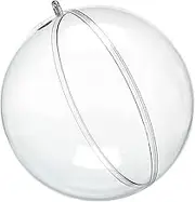 Rayher Clear Fillable Plastic Ball for Seasonal Crafts, Large Transparent Hanging Ball, Two-Part Bauble for Crafting and Decoration, Diameter 16cm, 3946237