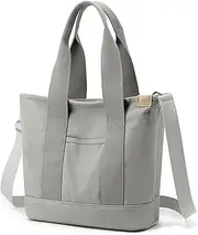 [RENWENA] Small Cute Canvas Tote Crossbody Shoulder Bag W/Multiple Pockets Mini Casual Satchel Hobo Handbag Messenger Purse for Women