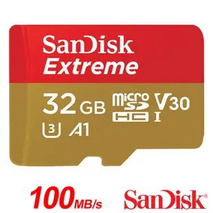 SanDisk 32G U3 100MB/s Extreme microSD V30 A1 記憶卡 蝦皮直送