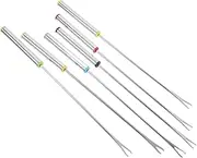 HEATSHAKING 6pcs Fondue Fork with Heat Resistant Handle for Cheese Chocolate and Hot Pot Kitchen Tool for Camping and Family Gatherings