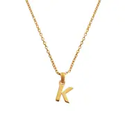 Culturesse 50cm Initial K Pendant 24K Gold Plated Necklace Fashion Jewellery
