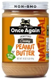 Natural, Creamy Peanut Butter, 16oz - Salt Free, Unsweetened - Gluten Free Ce...