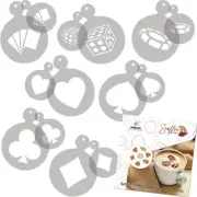 14 pcs Coffee and Cake Decorating Stencils // 11cm and 7cm // CARD GAMES