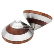 3pcs Rosewood + Stainless Speaker Spike Shockproof Isolation Stand Feet Base Pad