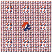 GratefuI Dead Red Blue Bears Blotter Art Perforated Sheet Paper Psychedelic 7.5"