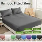 Bamboo Fitted Sheet 40cm Extra Deep Pocket Ultra Soft Bed Sheets S/KS/D/Q/K Size